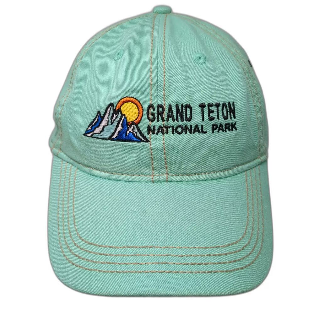 Lone Rock Snapback Cap Blue OS Grand Teton National Park Embroidered Logo Hat